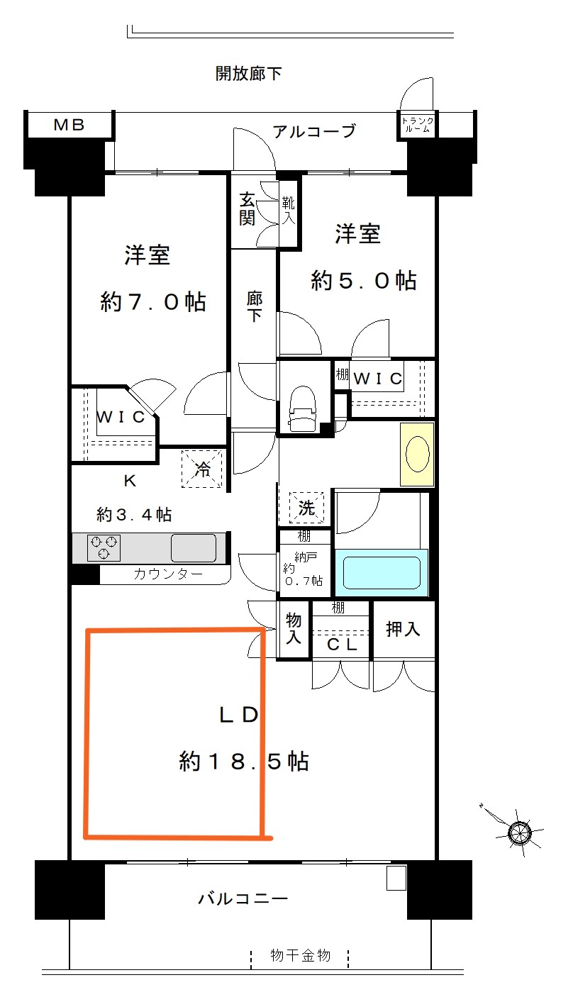 間取り図  鎌倉グランマークス 828j床暖房.jpg