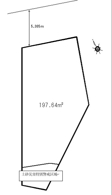 間取り図  長谷３丁目 土地(家)Ｂレッドゾーン標記j.jpg